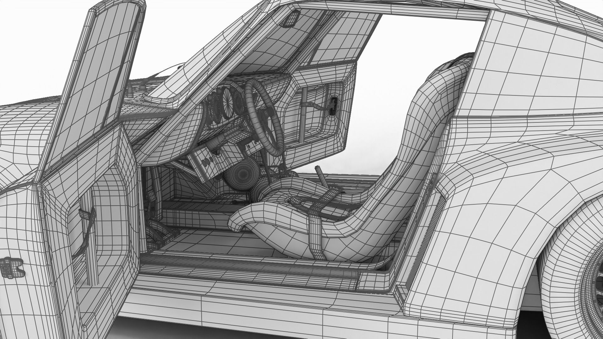 Porsche 935 77 1977 52 Jagermeister Racing 3d model HQ interior 3D model_45