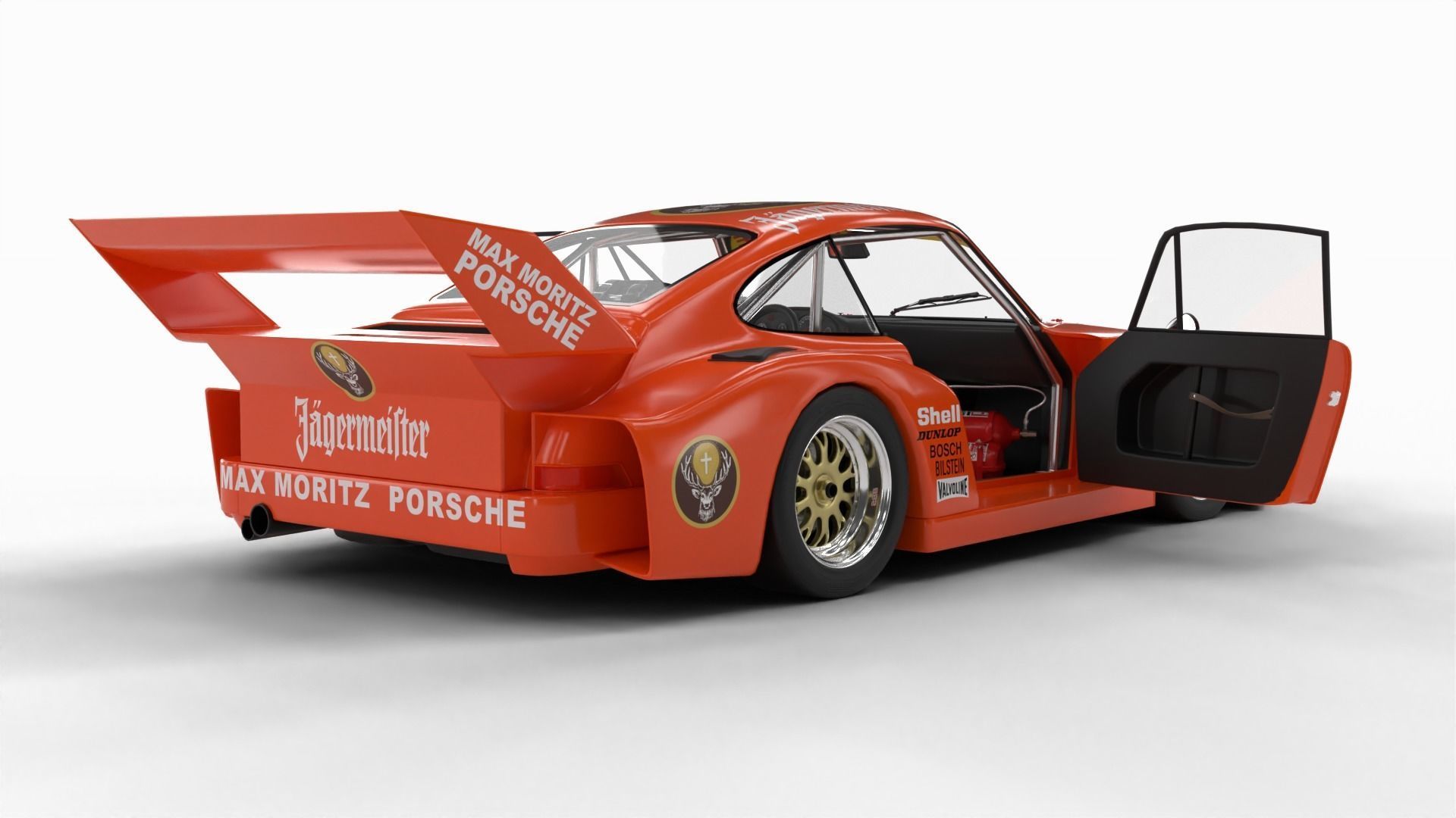 Porsche 935 77 1977 52 Jagermeister Racing 3d model HQ interior 3D model_3