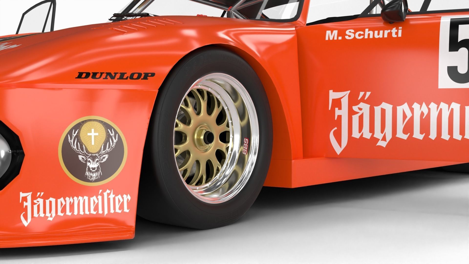 Porsche 935 77 1977 52 Jagermeister Racing 3d model HQ interior 3D model_17