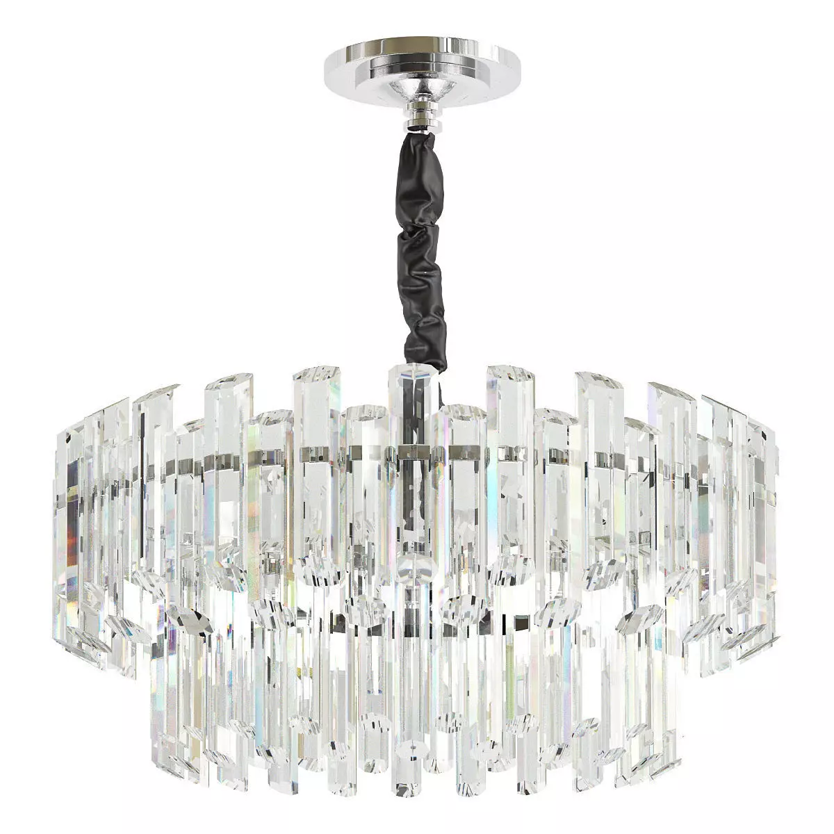 Modern crystal chandelier 3D model_0
