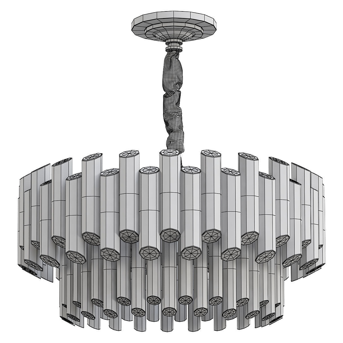 Modern crystal chandelier 3D model_1