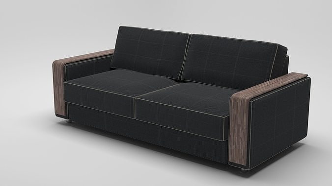sofa1 sofa with wooden legs 3D model