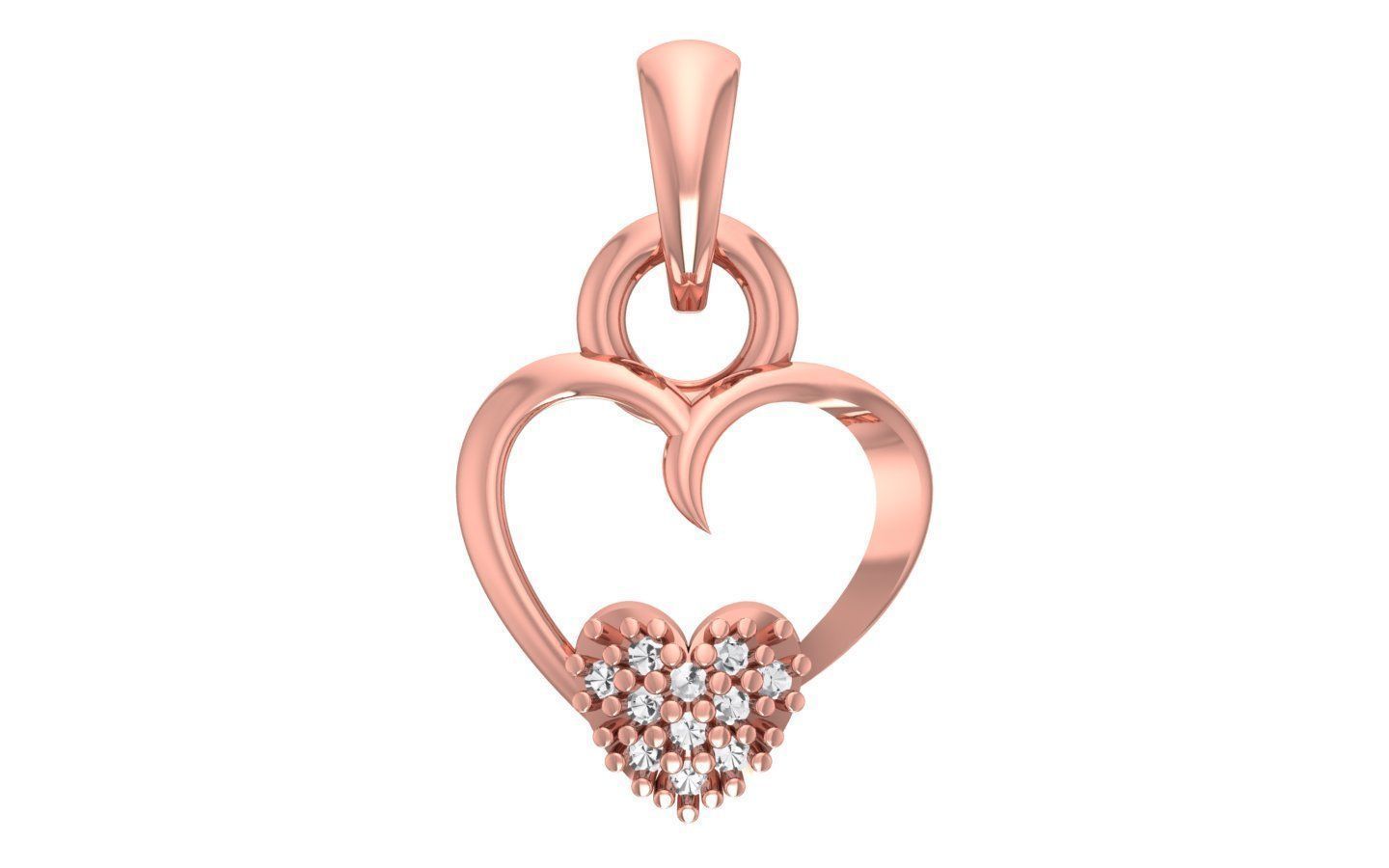 Heart Pendants 3dm STL OBJ FBX Renders Details 3D print model_1