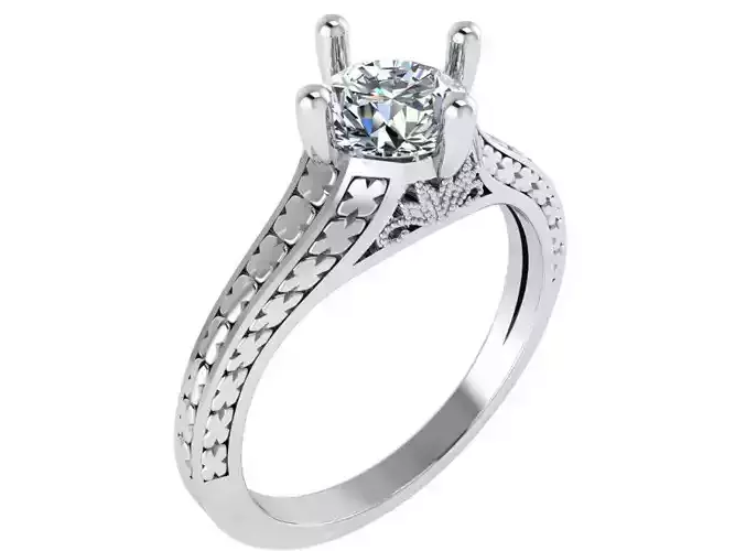 Round Twisted Diamond ring 2546 3D print model