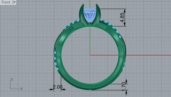 Textured Diamond ring 2547 3D print model 3D print model_5