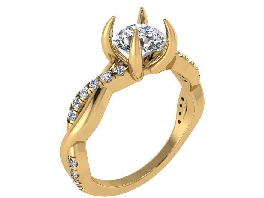 Textured Diamond ring 2547 3D print model 3D print model_1