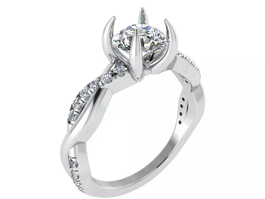 Textured Diamond ring 2547 3D print model 3D print model_0