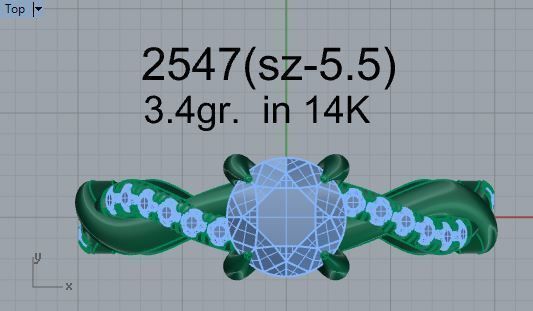 Textured Diamond ring 2547 3D print model 3D print model_4