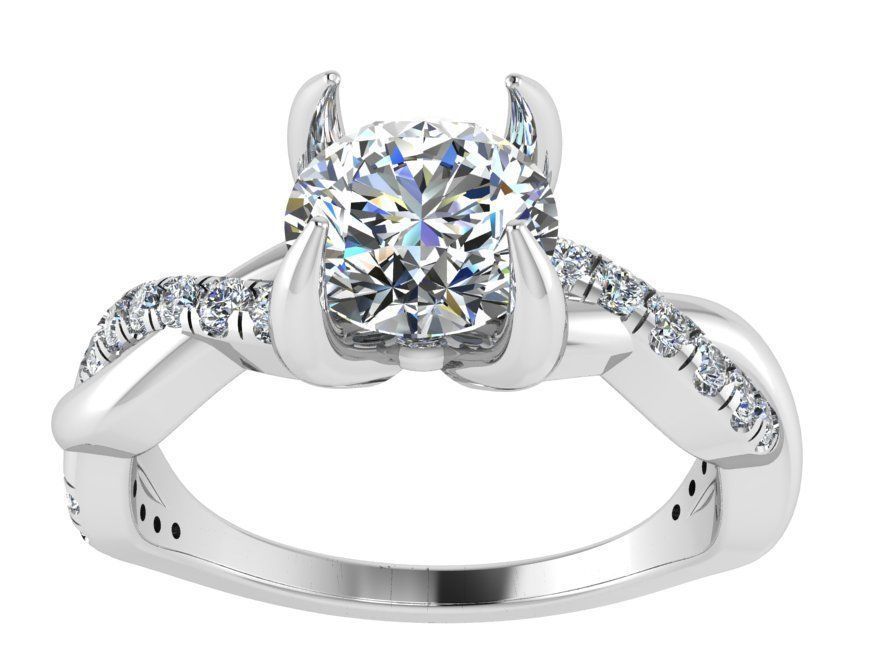 Textured Diamond ring 2547 3D print model 3D print model_2