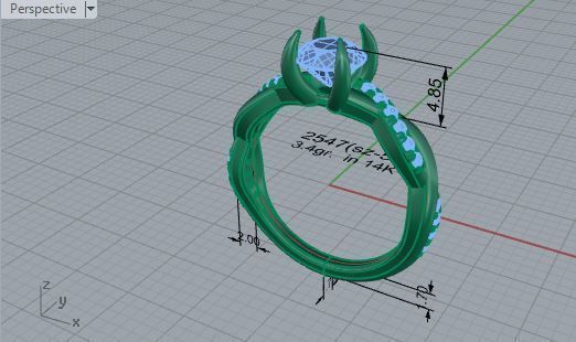 Textured Diamond ring 2547 3D print model 3D print model_7