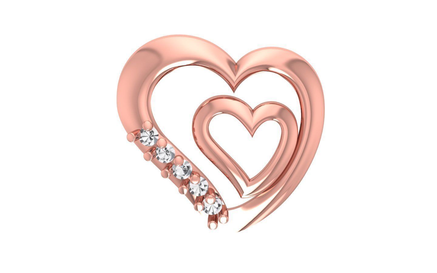 Heart Pendants 3dm STL OBJ FBX Renders Details 3D print model_1