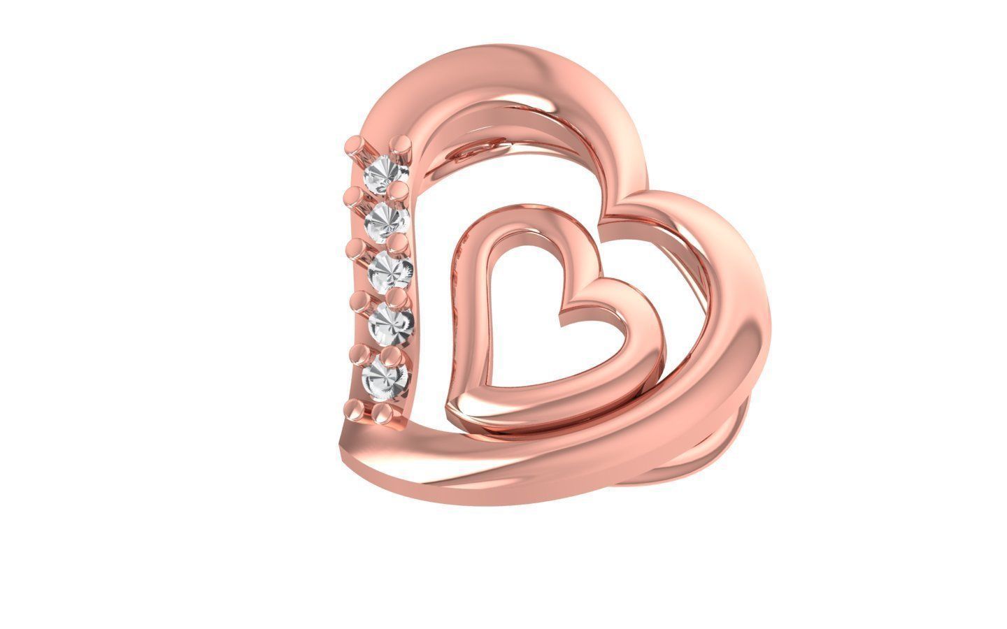 Heart Pendants 3dm STL OBJ FBX Renders Details 3D print model_2