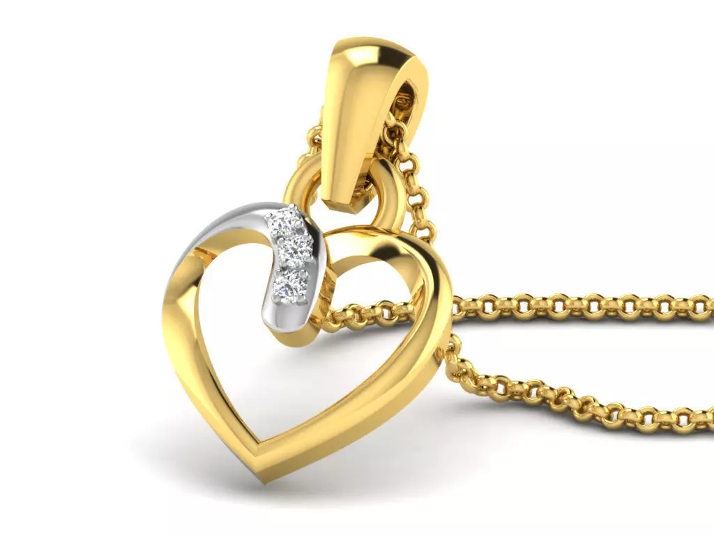 Heart Pendants 3dm STL OBJ FBX Renders Details 3D print model