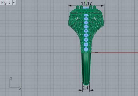 3-Row Gorgeous Diamond ring 2549 3D print model 3D print model_6
