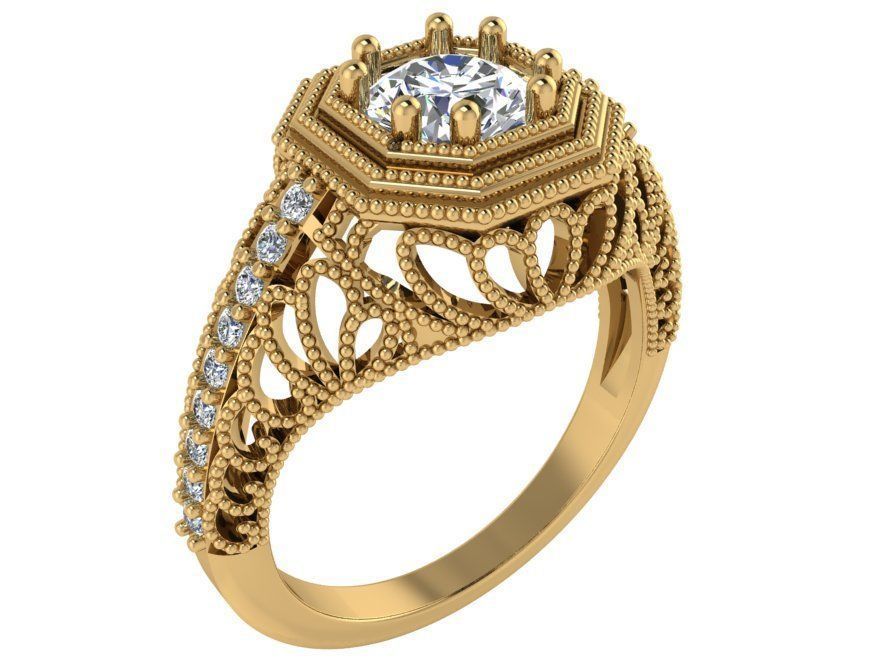 3-Row Gorgeous Diamond ring 2549 3D print model 3D print model_1