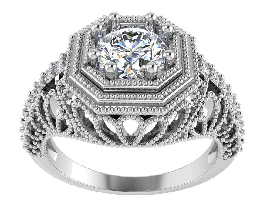 3-Row Gorgeous Diamond ring 2549 3D print model 3D print model_2