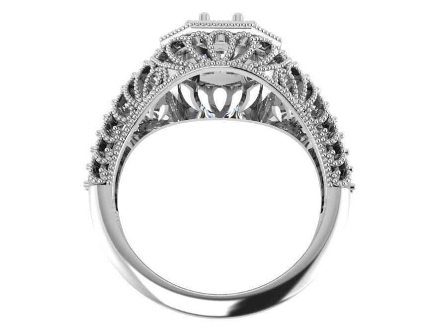 3-Row Gorgeous Diamond ring 2549 3D print model 3D print model_3