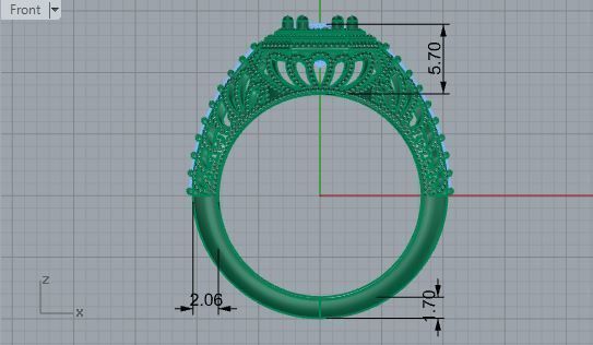 3-Row Gorgeous Diamond ring 2549 3D print model 3D print model_5