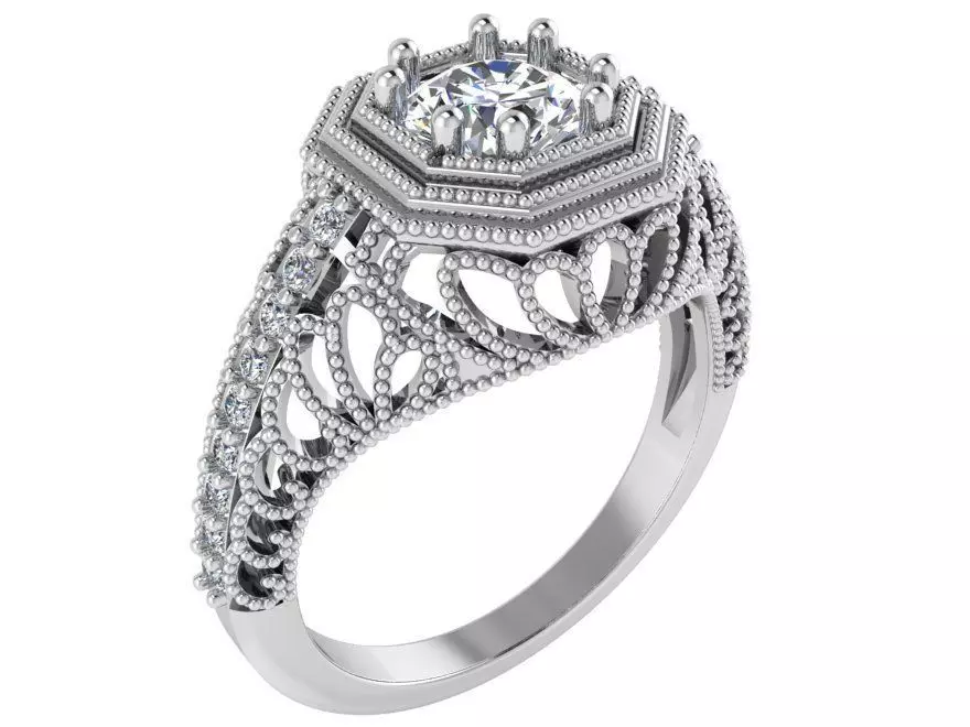 3-Row Gorgeous Diamond ring 2549 3D print model 3D print model_0
