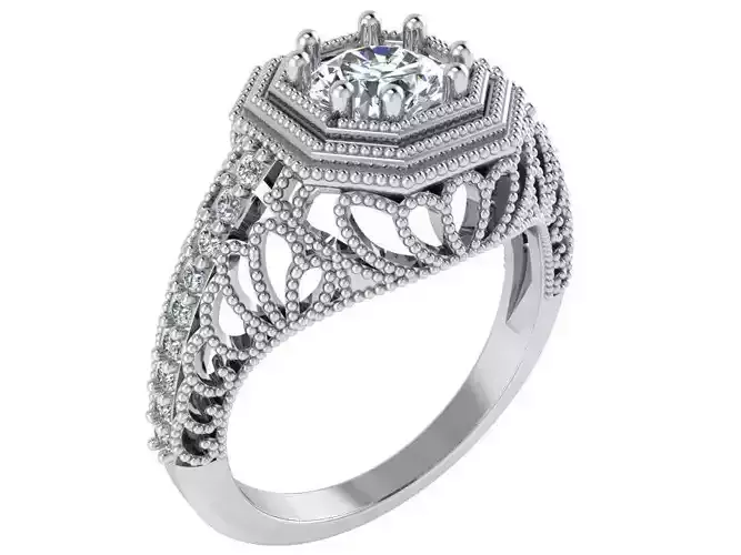 3-Row  Gorgeous Diamond ring 2549 3D print model