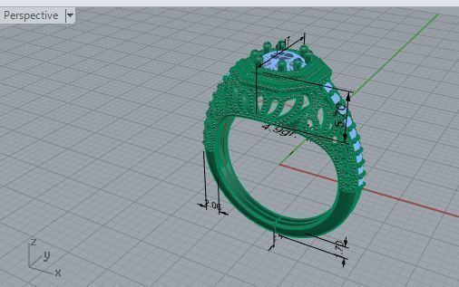 3-Row Gorgeous Diamond ring 2549 3D print model 3D print model_7