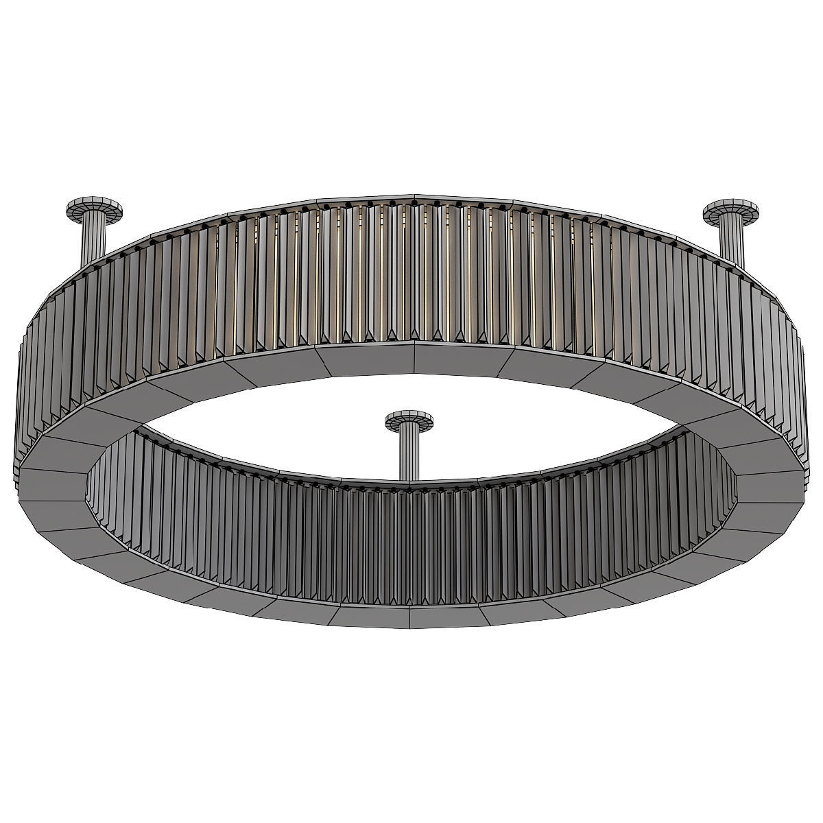 ETERNITY circular ceiling light in gold with clear glass rods 3D model_1