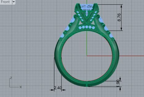 Luxurious Diamond ring 2554 3D print model 3D print model_5