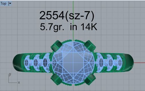 Luxurious Diamond ring 2554 3D print model 3D print model_4