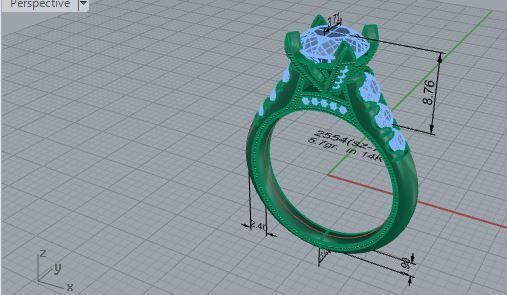 Luxurious Diamond ring 2554 3D print model 3D print model_7