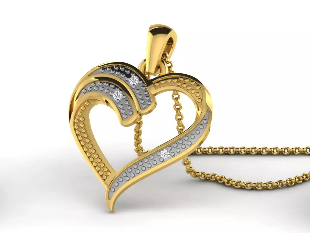 Heart Pendants 3dm STL OBJ FBX Renders Details 3D print model