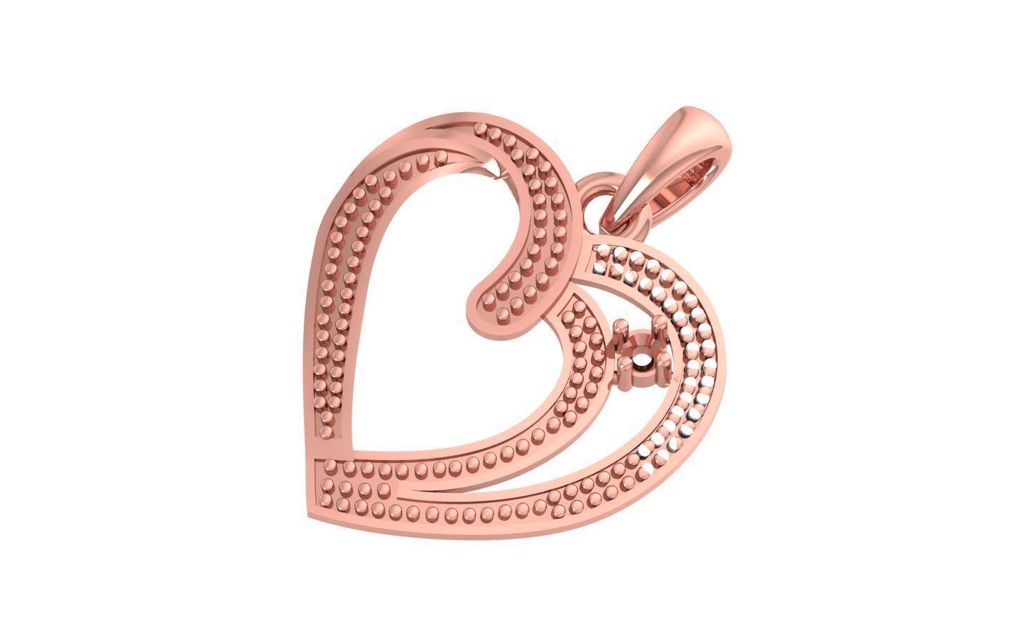 Heart Pendants 3dm STL OBJ FBX Renders Details 3D print model_1