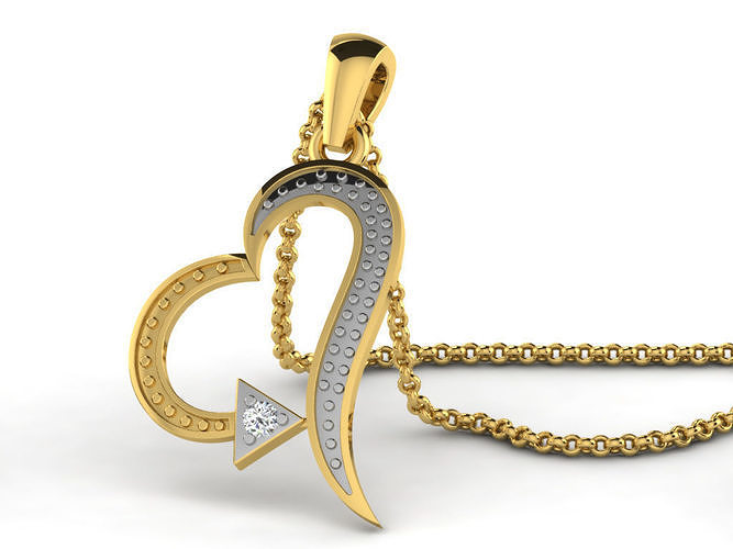 Heart Pendants 3dm STL OBJ FBX Renders Details 3D print model