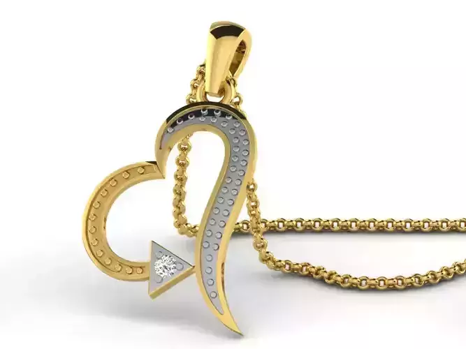 Heart Pendants 3dm STL OBJ FBX Renders Details 3D print model