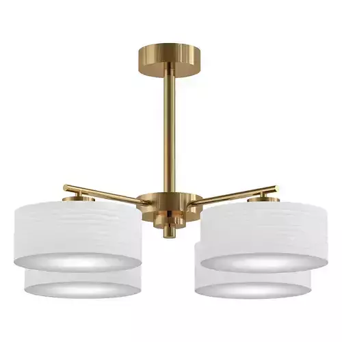 CAPRI three light chandelier in brass with shades