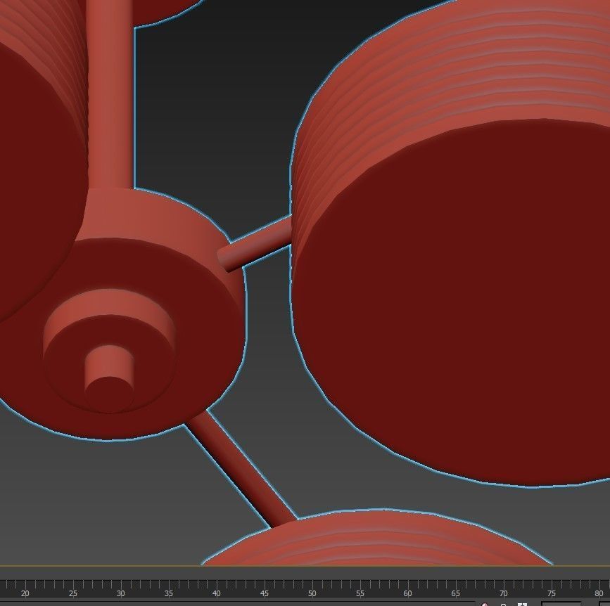 CAPRI three light chandelier in brass with shades 3D model_5