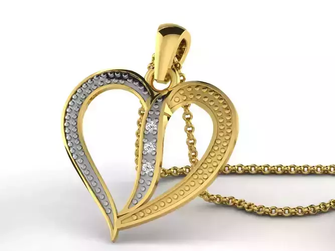 Heart Pendants 3dm STL OBJ FBX Renders Details 3D print model