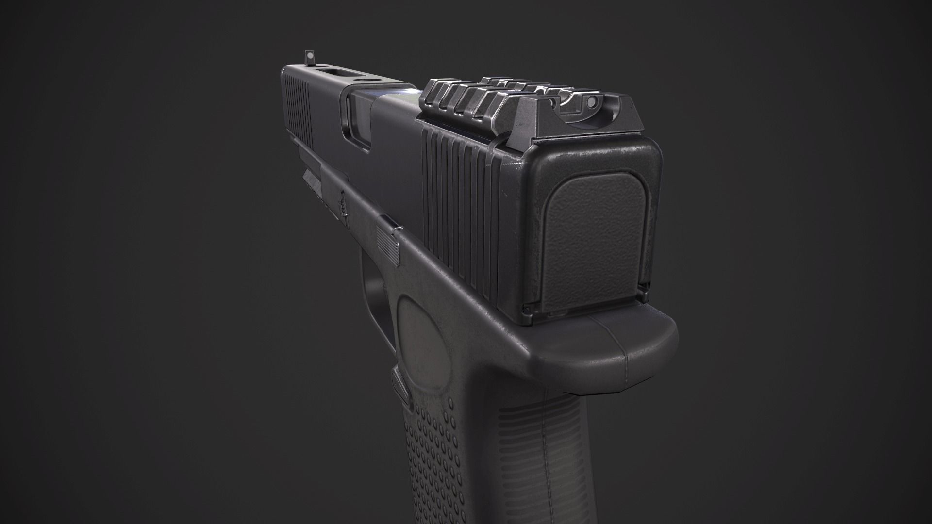 Glock 21 with Extended Barrel Low-poly 3D model_13