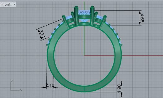 3-Stone Diamond ring with Brilliant stones 2558 3D print model 3D print model_5