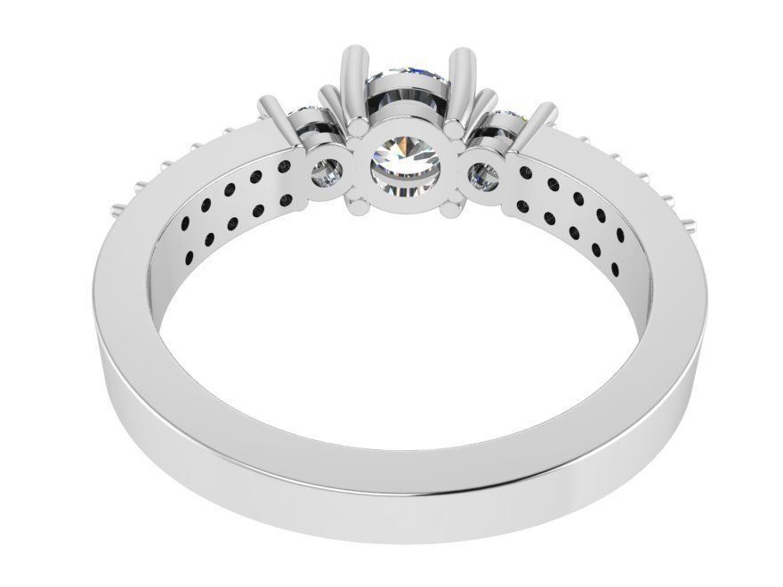 3-Stone Diamond ring with Brilliant stones 2558 3D print model 3D print model_3