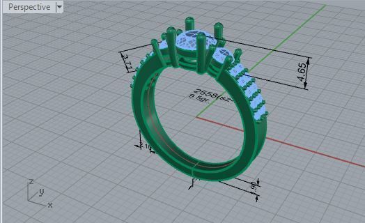 3-Stone Diamond ring with Brilliant stones 2558 3D print model 3D print model_7