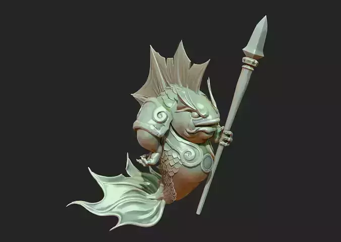 fish head monster guard sculpture