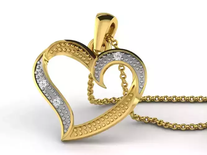 Heart Pendants 3dm STL OBJ FBX Renders Details 3D print model