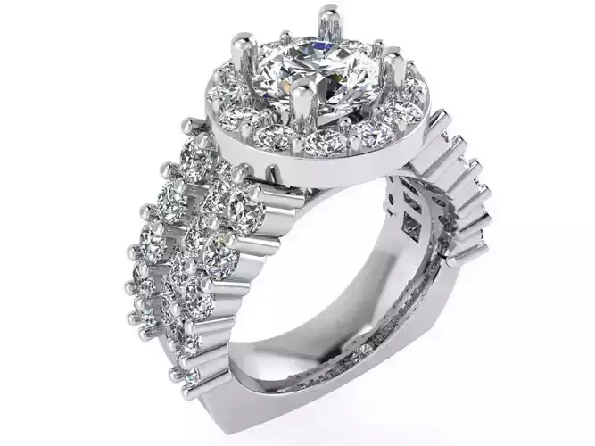 2-Row thick Diamond ring 2559 3D print model