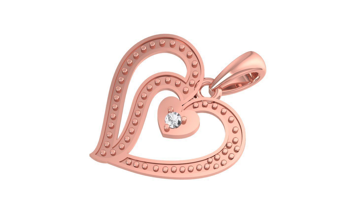 Heart Pendants 3dm STL OBJ FBX Renders Details 3D print model_3