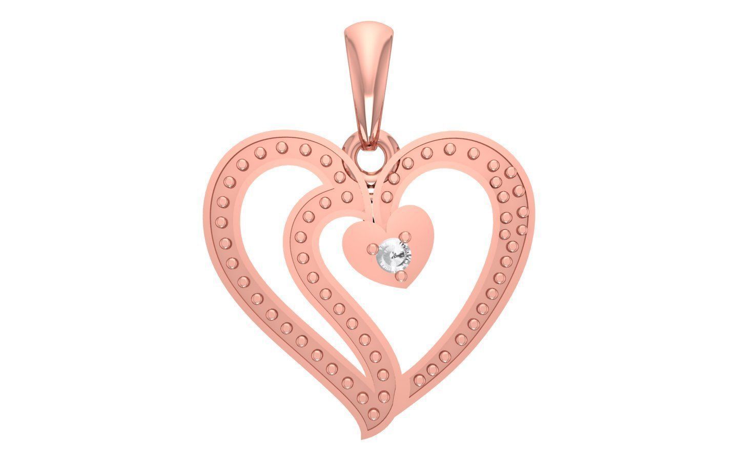 Heart Pendants 3dm STL OBJ FBX Renders Details 3D print model_2