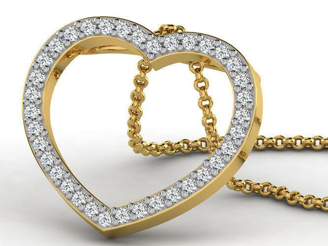 Heart Pendants 3dm STL OBJ FBX Renders Details 3D print model