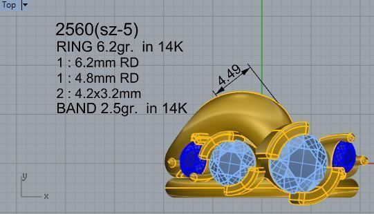 Colorful Diamond ring with band 2560 3D print model 3D print model_4