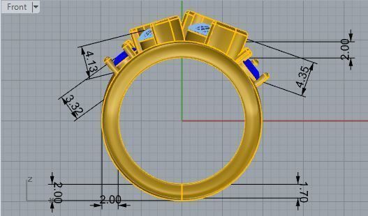 Colorful Diamond ring with band 2560 3D print model 3D print model_5