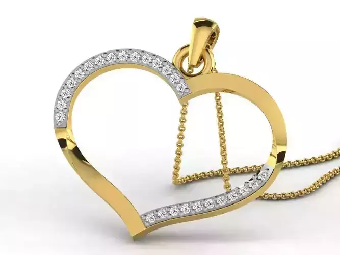 Heart Pendants 3dm STL OBJ FBX Renders Details 3D print model
