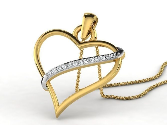Heart Pendants 3dm STL OBJ FBX Renders Details 3D print model